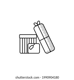 gift boxes Line Icon Isolated On White Background
