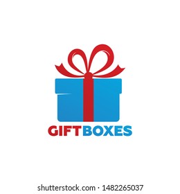 Gift Boxes Logo Template Design Vector, Emblem, Design Concept, Creative Symbol, Icon