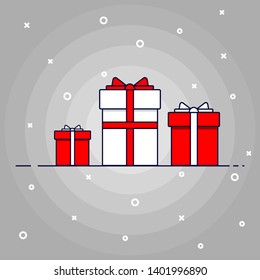 gift boxes on a beautiful background. vector illustration