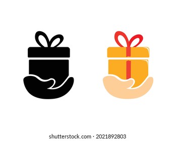 Gift Boxes On Hand Icons