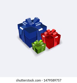 Gift boxes on a white background for your creativity.