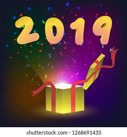 Gift boxes open for parties in the new year.