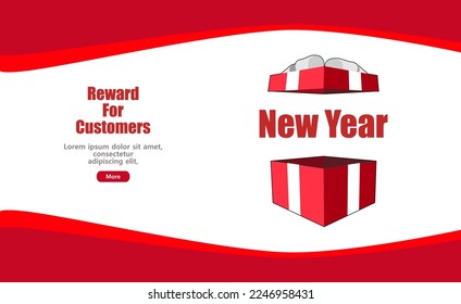gift boxes opened in the new year. web design
