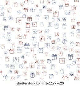 Gift boxes and parcels. Seamless vector pattern. Colorful background texture