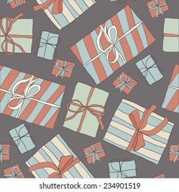 Gift boxes pattern - Illustration