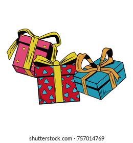Gift boxes pop art