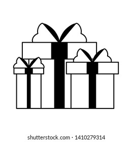 Gift boxes present cartoon isolated vector illustration graphic design