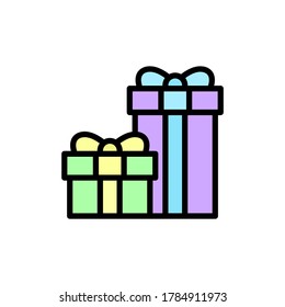 Gift boxes, present icon. Simple color with outline vector elements of present icons for ui and ux, website or mobile application