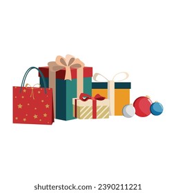 gift boxes present isolated icon. Vector illustration