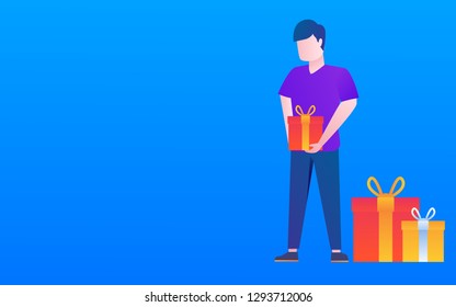 Gift boxes, presents isolated. Colorful wrapped. Sale, shopping concept. Collection for Birthday. vector design illustration