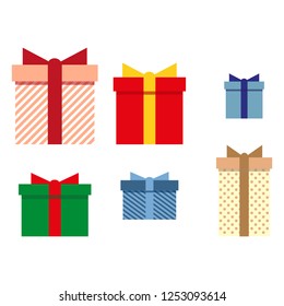 Gift boxes, presents isolated on white.Vector illustration Flat design for business financial marketing banking advertising web concept cartoon illustration.