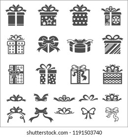 Gift Boxes and Ribbon Bow Icon Vector