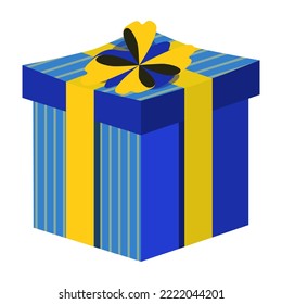 Cajas de regalo con cinta de opciones al estilo de las caricaturas. Color azul presente Box.