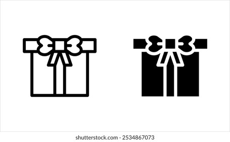 Gift boxes with ribbon icons Set. Gift box for the holiday. vector illustration on white background