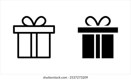 Gift boxes with ribbon icons Set. Gift box for the holiday. vector illustration on white background