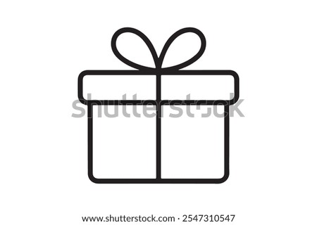 Gift boxes with ribbon icons Set. Gift box silhouette vector set