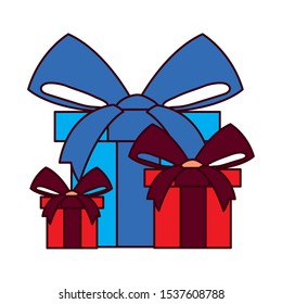 gift boxes with ribbon on white background vector illustration design