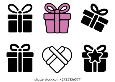 Geschenkboxen mit Bändern und Dekorationen präsentieren Stern
