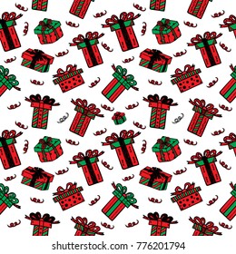 Gift boxes seamless pattern