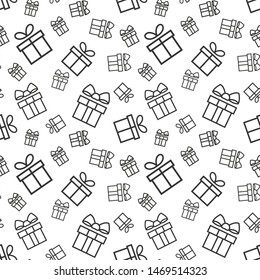 Gift boxes seamless pattern. Seamless pattern with gifts. Present Vector background.