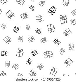 Cajas de regalo sin problemas. Patrón sin problemas con regalos. Fondo del vector actual.