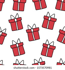 Gift boxes seamless repeat pattern for wrapping paper,wallpaper,textile,fabrics,home decor.Christmas seamless pattern.