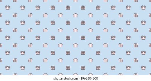 Gift boxes seamless repeat pattern vector background, repeating wallpaper.