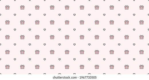 Gift boxes seamless repeat pattern vector background, repeating wallpaper.