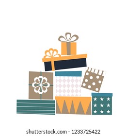 Gift boxes set. Vector elements for your design.