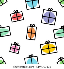 Gift boxes. Simple vector illustration. Seamless pattern