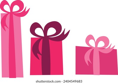 Gift boxes sizes set. Holidays celebration. Party presents