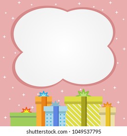 Gift boxes in the Special day, greeting card with empty space for your text.