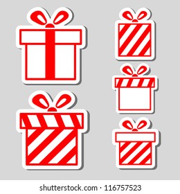 Gift boxes stickers set