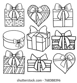 Gift boxes signs– stock illustration