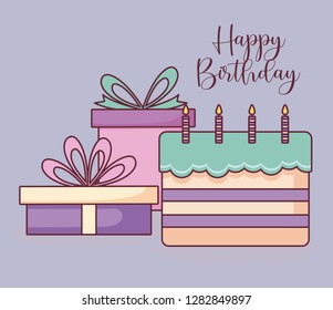 gift boxes with sweet cake