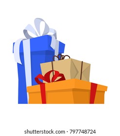 Gift boxes. Vector Cartoon flat design