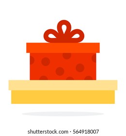 Gift boxes vector flat material design object. Isolated illustration on white background.