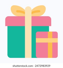 Gift Boxes Vector Icon, Birthday Gift Vector. Gift Boxing Day. Flat Style Isolated Vector Icon.
