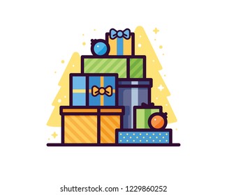 Gift boxes vector illustration
