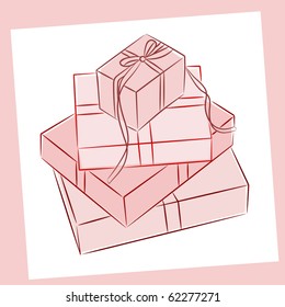 Gift boxes. Vector illustration.