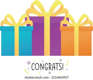 Gift boxes, vector illustration. Flat design