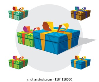 Gift boxes vector illustration isometry 3D