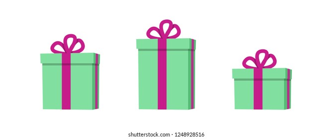 Gift boxes vector illustrations, christmas presents.
