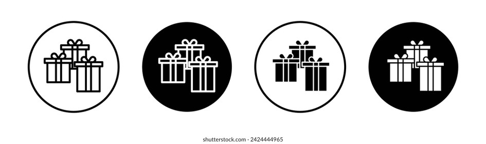 Gift Boxes Vector Line Icon Illustration.
