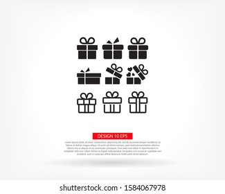 gift boxes, vector work set icon festive box heart box