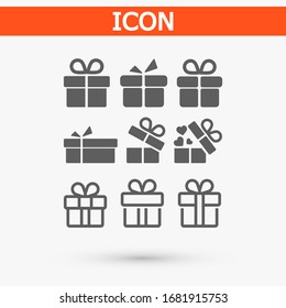 gift boxes, vector work set icon festive box heart box