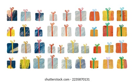 gift boxes watercolor vector isolated  set