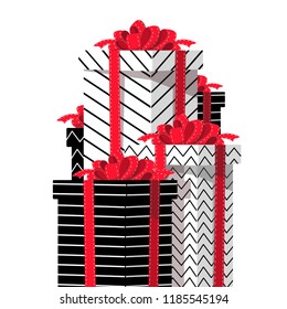 Gift boxes.Isolated vector illustration. 