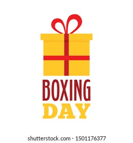 Gift boxing day logo set. Flat set of gift boxing day vector logo for web design