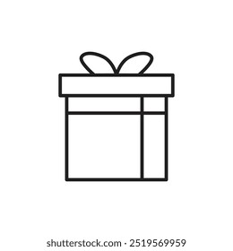 Icono de la línea de caja del regalo. Ilustración vectorial. EPS10